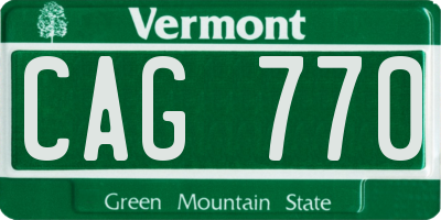 VT license plate CAG770