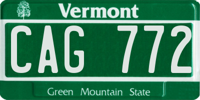 VT license plate CAG772
