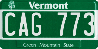 VT license plate CAG773