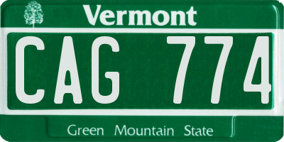 VT license plate CAG774