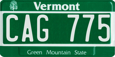 VT license plate CAG775