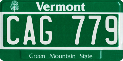 VT license plate CAG779