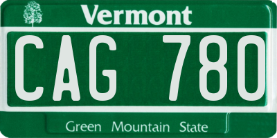 VT license plate CAG780