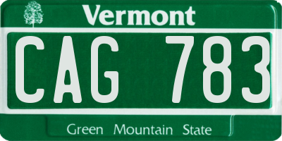 VT license plate CAG783
