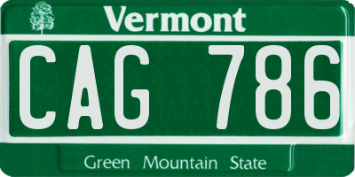 VT license plate CAG786