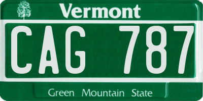 VT license plate CAG787