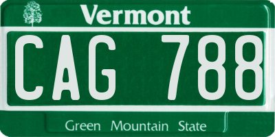 VT license plate CAG788