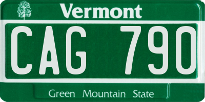 VT license plate CAG790