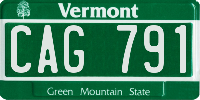 VT license plate CAG791