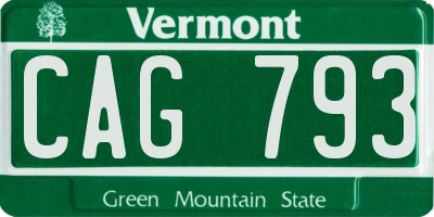 VT license plate CAG793