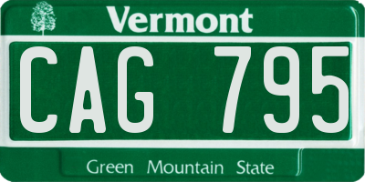 VT license plate CAG795