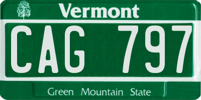 VT license plate CAG797