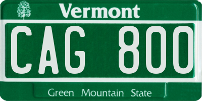 VT license plate CAG800