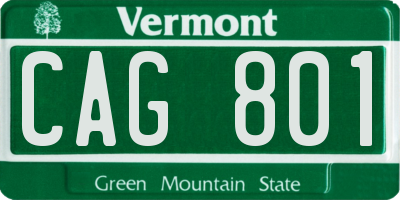 VT license plate CAG801