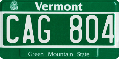 VT license plate CAG804