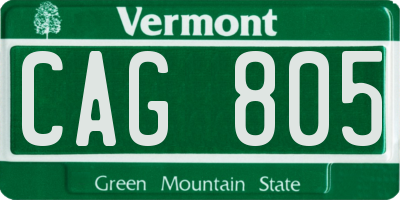 VT license plate CAG805