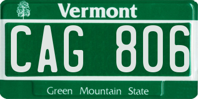 VT license plate CAG806