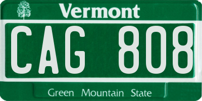 VT license plate CAG808