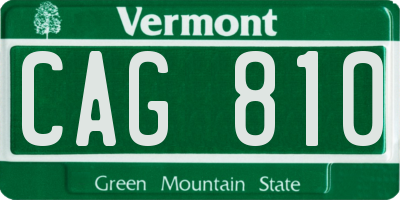 VT license plate CAG810