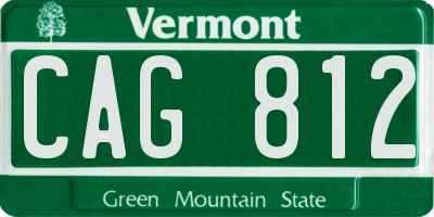 VT license plate CAG812