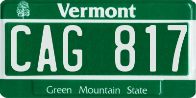 VT license plate CAG817