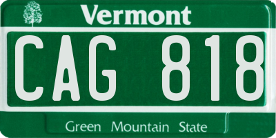 VT license plate CAG818