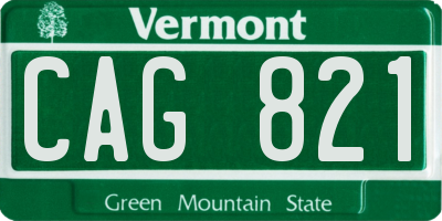 VT license plate CAG821
