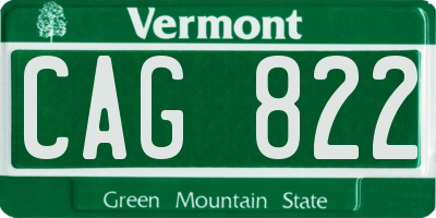 VT license plate CAG822