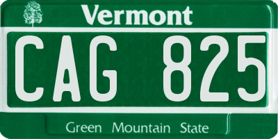 VT license plate CAG825
