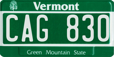 VT license plate CAG830