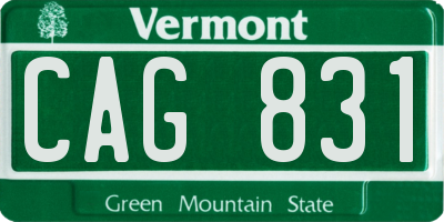 VT license plate CAG831