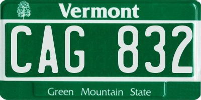 VT license plate CAG832