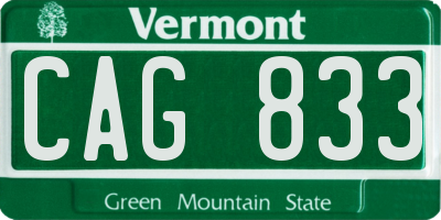 VT license plate CAG833