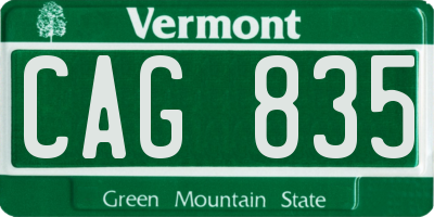 VT license plate CAG835