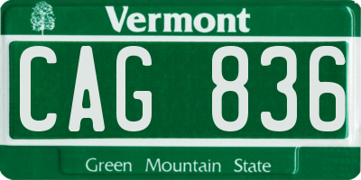 VT license plate CAG836