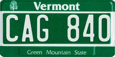 VT license plate CAG840
