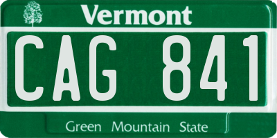 VT license plate CAG841