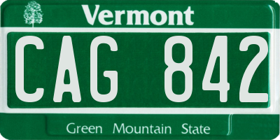 VT license plate CAG842