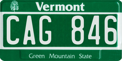 VT license plate CAG846