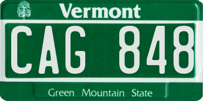 VT license plate CAG848