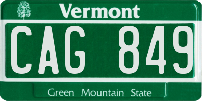VT license plate CAG849