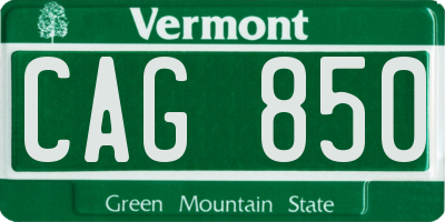 VT license plate CAG850