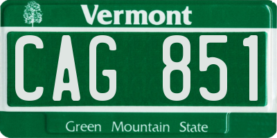 VT license plate CAG851