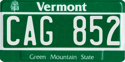 VT license plate CAG852