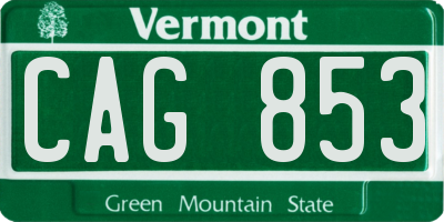 VT license plate CAG853