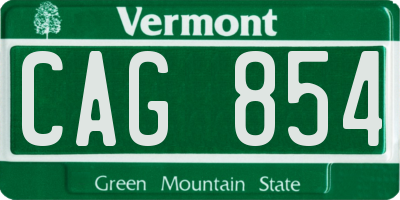 VT license plate CAG854