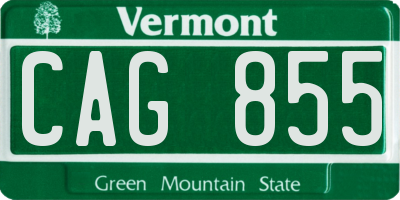 VT license plate CAG855