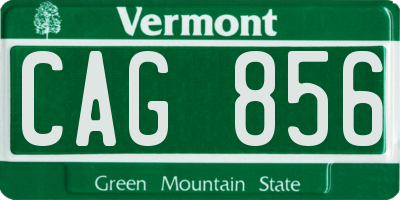 VT license plate CAG856