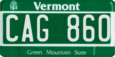 VT license plate CAG860