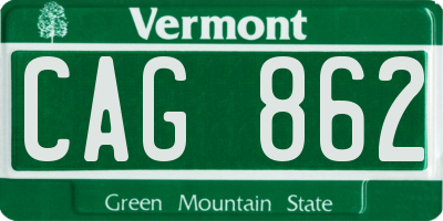 VT license plate CAG862